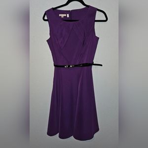 Purple Signature Darby Dress with Black Belt
